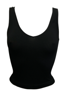 Ribbed V-Neck Strapped Back Tank